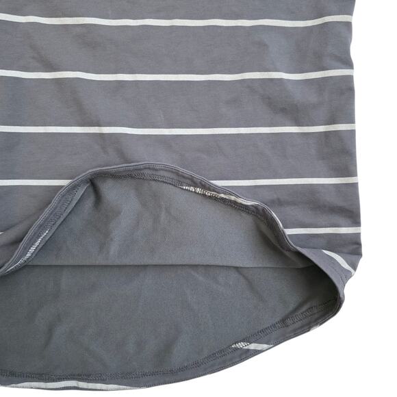 BYLT Drop Cut S/S Lux Gray/White Stripe Short Sleeve Activewear Top Men Sz M - Picture 4 of 9